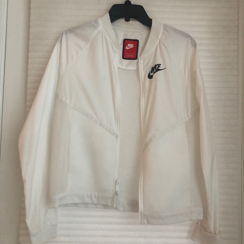 NIKE white windbreaker jacket